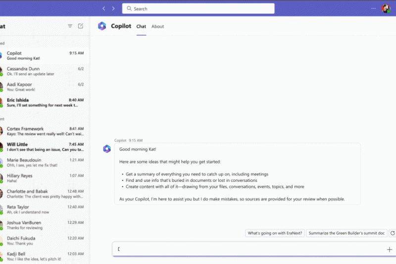 Copilot Chat experience
